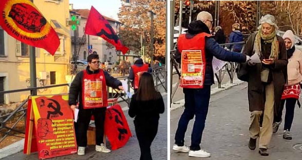 Banchino astensionista del PMLI a Milano in vista delle elezioni regionali