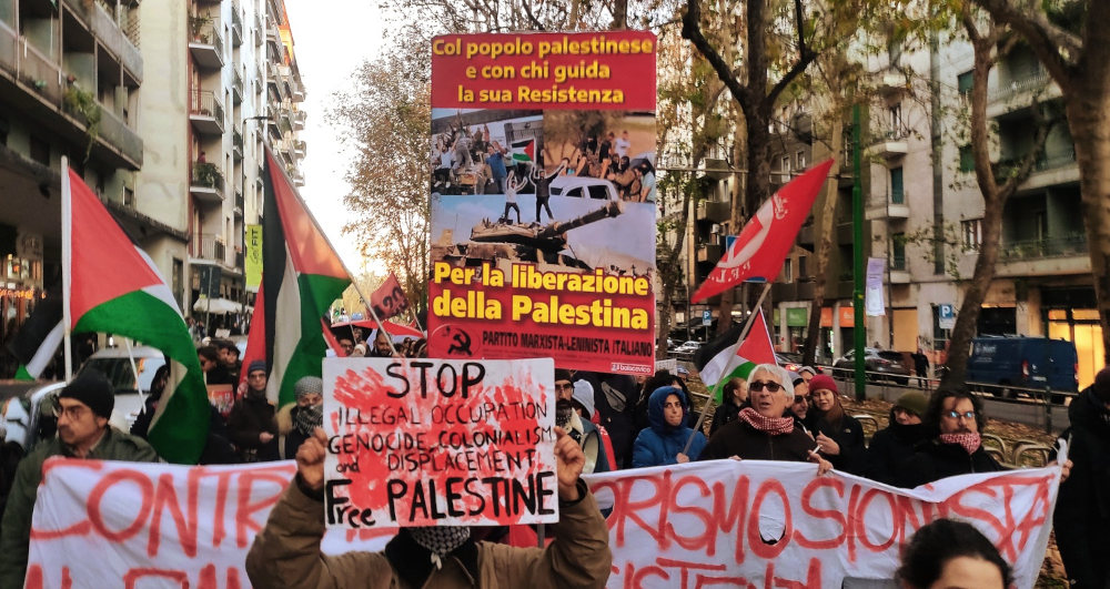 Continua a Milano la mobilitazione di piazza al fianco della resistenza del popolo palestinese