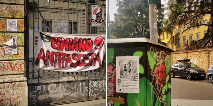 A Milano larga affissione dei volantini del PMLI che rimandano al Documento sul centenario di Lenin