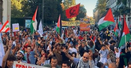 Combattivo corteo a Milano contro il genocidio palestinese e l’aggressione nazisionista al Libano