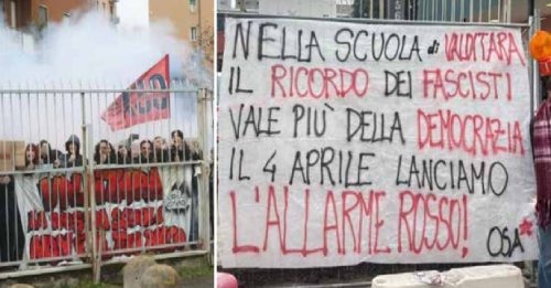 Al grido “Fuori i fascisti dalle scuole” gli studenti contestano Valditara