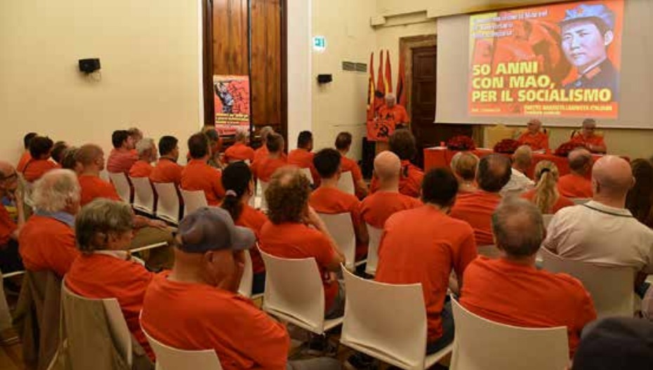 Firenze, 13 settembre 2026, Palazzo dei Congressi. Commemorazione di Mao nel 50° della scomparsa. Al podio Mino Pasca che ha tenuto il discorso commemorativo