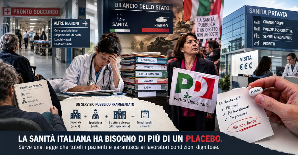 Il disastro della sanità italiana e le blande proteste del PD